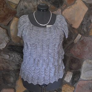 Grey layered tan shirt size xs